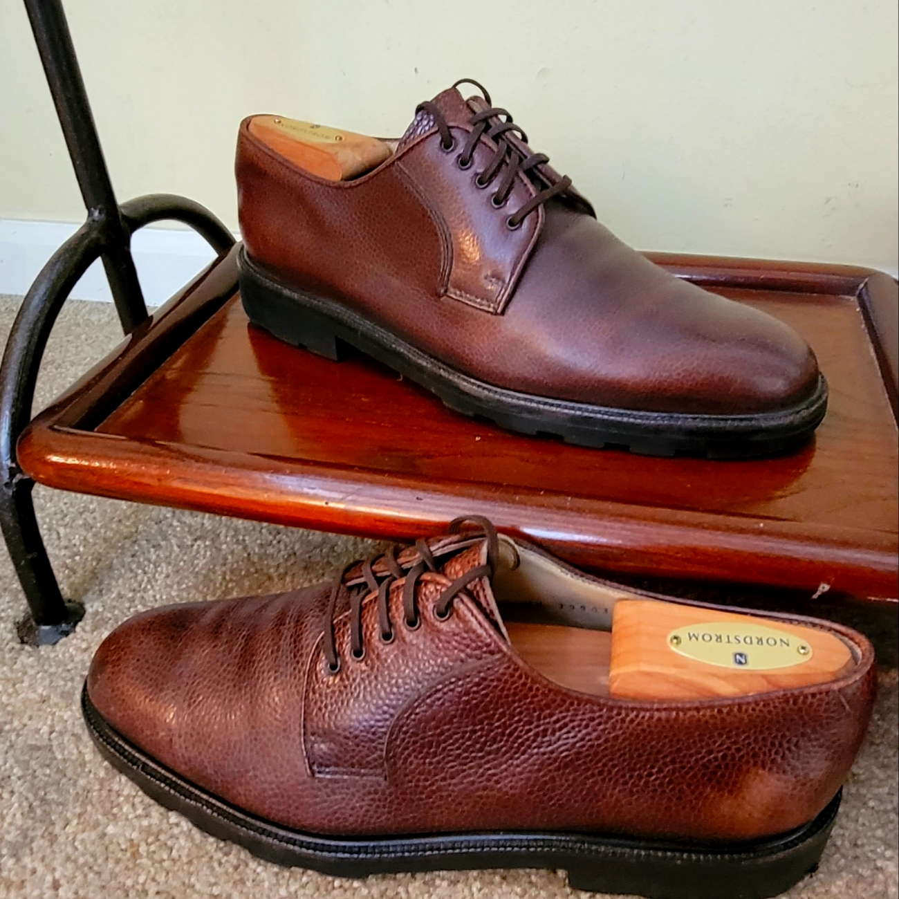 Ferragamo Pebble Calf Derbys